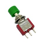 Кнопка PS-102 3pin з зеленим ковпачком